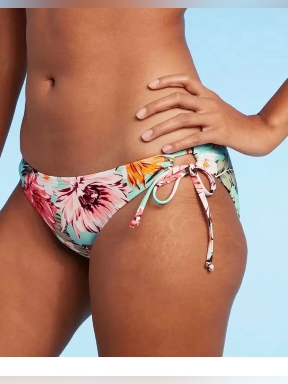 NEW Kona Sol Turquoise Floral Bikini MEDIUM - Picture 5 of 13